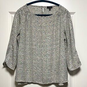 EUC The Limited 3/4 Sleeve Blouse Light Breezy Colorful Spring Confetti Print L